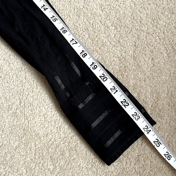 Zara Basic long sleeve blouse in black with satin- look stripes. Size USL - Picture 5 of 9